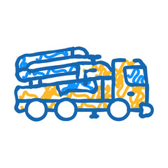concrete pump construction vehicle doodle icon sketch vector. concrete pump construction vehicle sign. isolated symbol illustration