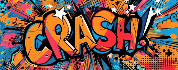 Naklejka premium Dynamic pop art background featuring 