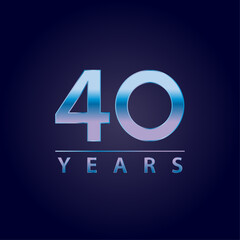 40 years blue and pink gradient for celebration, events, anniversary