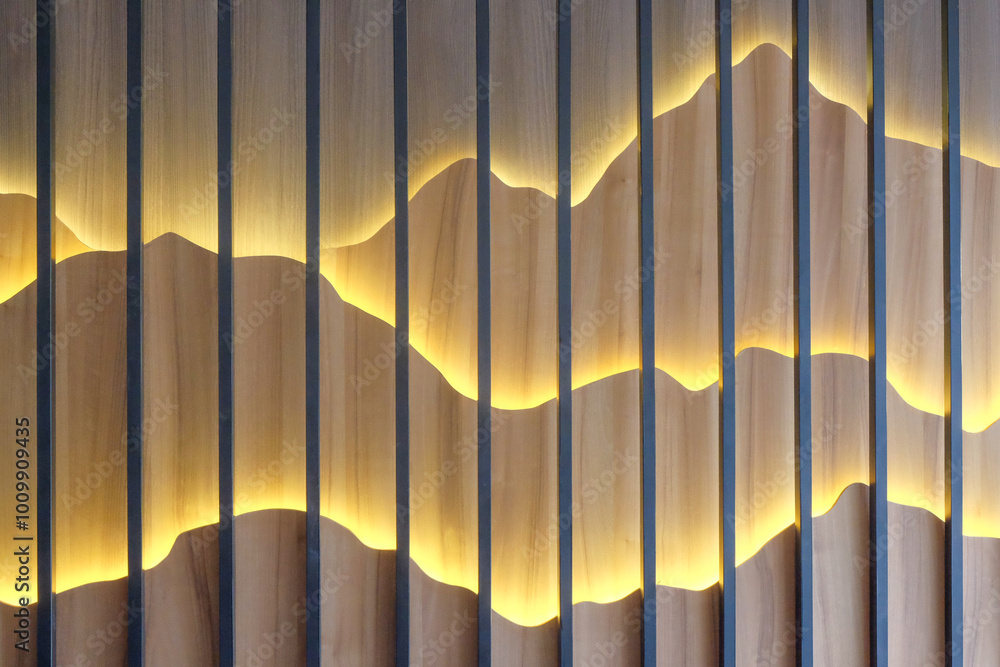 Poster walls with unique lamp ornaments. wall with mountain-shaped ornaments. abstract shapes and patterns