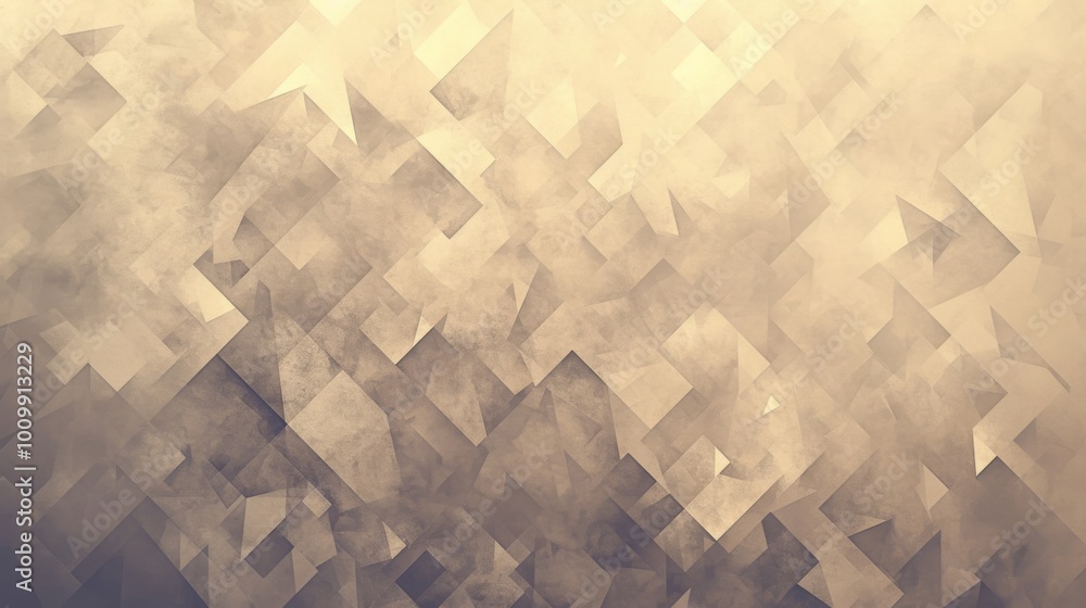 Poster grey neutral tones geometric triangles grainy texture. background with subtle gradients and muted co