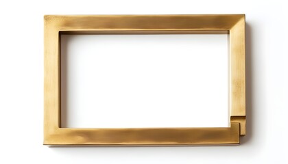 a gold frame with a white background

