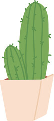 Potted cactus color icon. Interior botany decoration