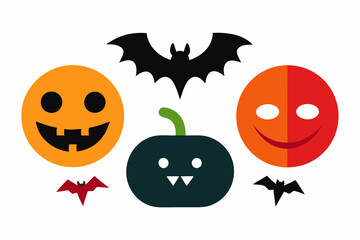 Halloween emoji icons set. This vibrant set of icons captures the spooky spirit of halloween with its depiction of traditional symbols and characters