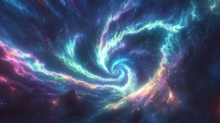 Obraz premium A Cosmic Swirl of Glowing Nebulae and Stars