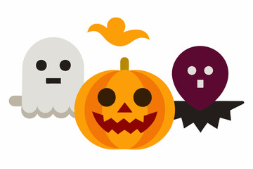 Halloween emoji icons set. This vibrant set of icons captures the spooky spirit of halloween with its depiction of traditional symbols and characters