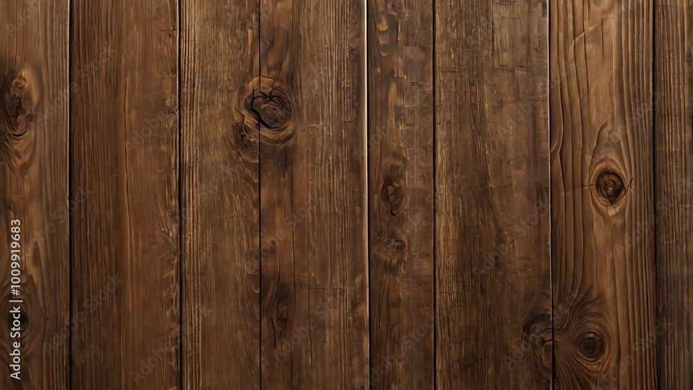 Poster close up view background of a wooden surface composed of several planks displays a rich, natural bro