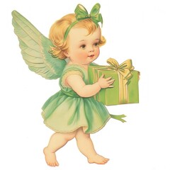 Fototapeta premium Portrait angel paper baby.