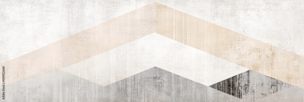 Poster neutral tones geometric triangles grainy texture. background with subtle gradients and muted colors