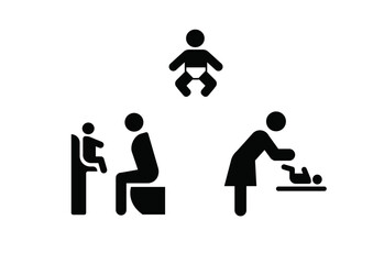 Obraz premium シンプルな赤ちゃんのアイコンセット