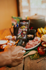 Barreado prato típico da região de Morretes e Antonina no Paraná, com mesa composta de ingredientes