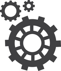 Gears black icon. Cogwheel symbol. Process technology