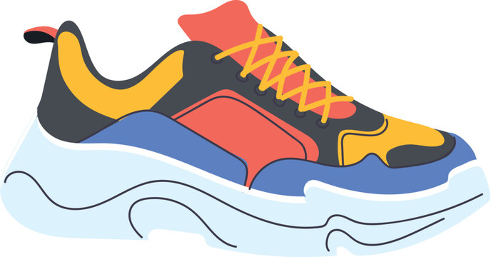 Activewear icon. Trendy sneaker. Fashionable sport shoe