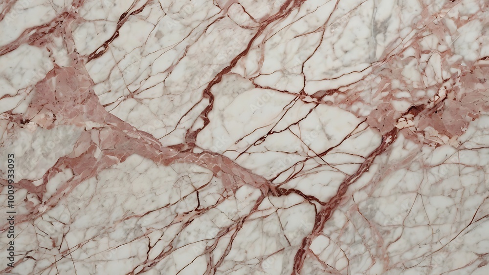 Poster close up view of an abstract textured marble background in pink and white hues with seamless random 
