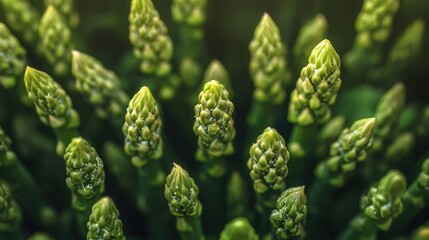 A close up of green shoots of a asparagus