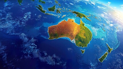 Australia - High resolution physical map, showcasing the continent's geography and features.