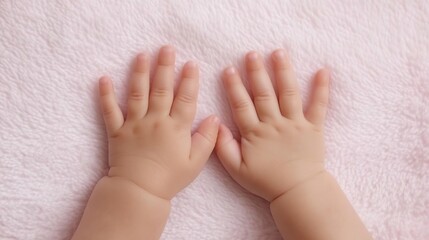 Little girl's chubby hands