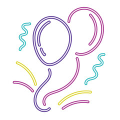 neon glowing of balloons birthday party