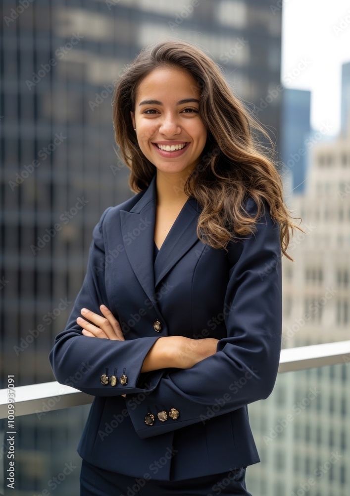 Wall mural Skyscraper blazer adult smile.