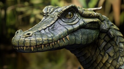 Fototapeta premium Close Up of a Green Dragon's Head