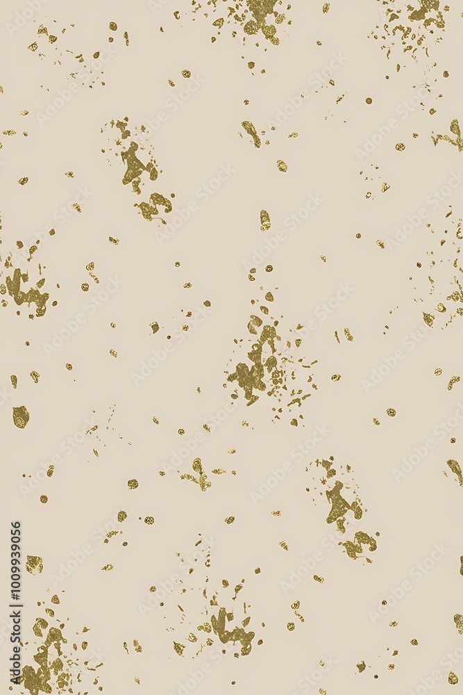 Poster digital pattern abstract illustration design featuring a yellow background with scattered gold foil 