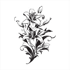 lily of the valley, flower, floral, nature, vector, illustration, leaf, pattern, flowers, plant, design, decoration, spring, art, ornament, summer, blossom, bouquet, element, flora, card, beauty, wall