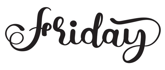 Fototapeta premium Happy FRIDAY. Friday days of the week with ornaments. Illustration (Friday) 