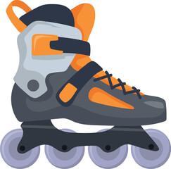 Rollerskate cartoon icon. Retro outdoor fun activity equipment