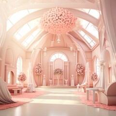 Naklejka premium Architecture building wedding flower.