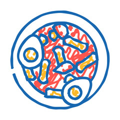 tteokbokki korean cuisine doodle icon sketch vector. tteokbokki korean cuisine sign. isolated symbol illustration