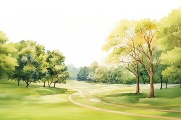 Fototapeta premium Field landscape outdoors morning.