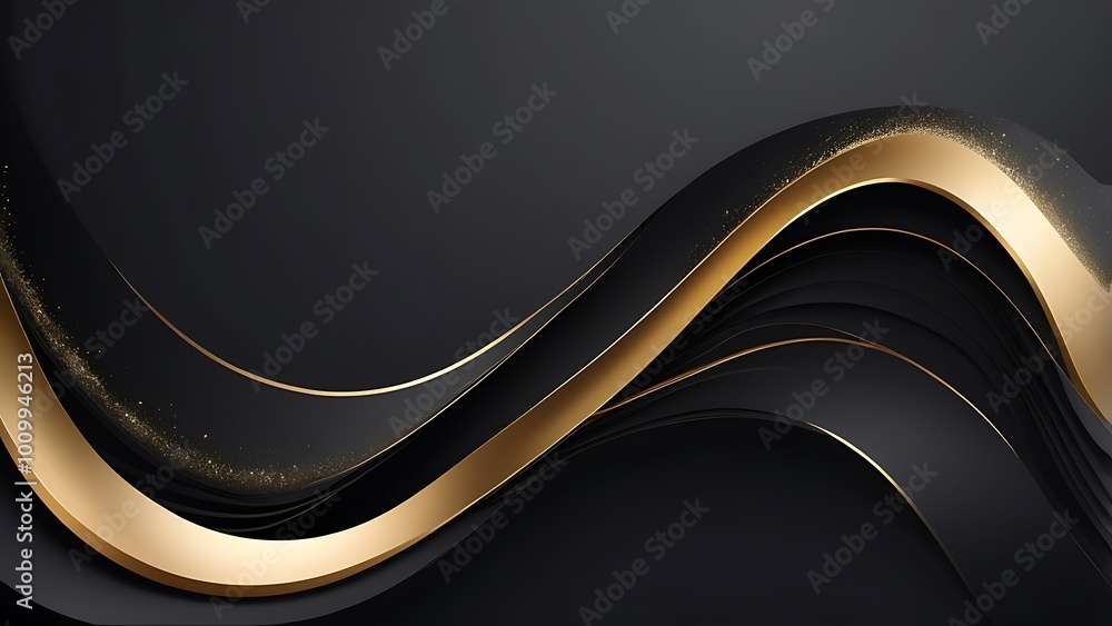 Poster abstract digital artwork illustration featuring a series of smooth, flowing waves and curves in a mi