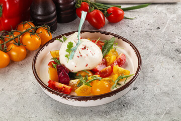 Burrata cheese with tomato salad