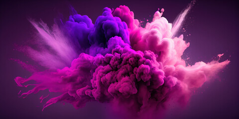 Fototapeta premium Vibrant Colorful Smoke and Powder Explosion in Mid-Air