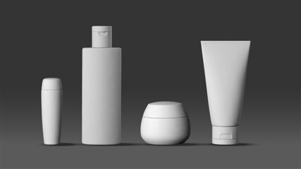 Realistic skin care cream tube mockup collection 