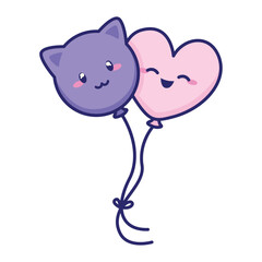 kawaii birthday heart balloon