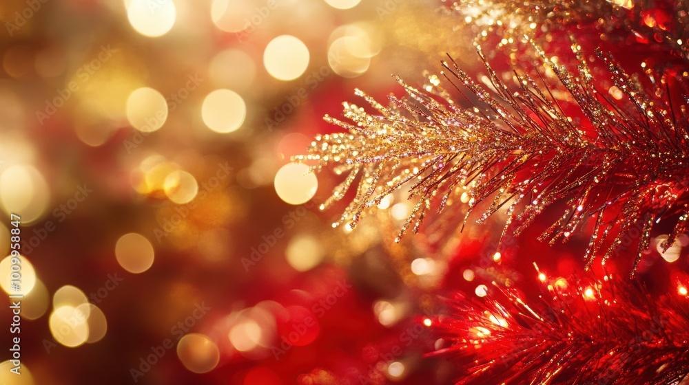 Aufkleber the vibrant backdrop displays an enchanting array of shimmering gold and red elements, creating a wa