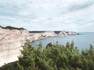Bonifacio, Corsica, vantagepoint, viewpoint, view, top view, cliffs, bay, rocks