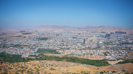 A picture of Dohuk city from above Mount Zawa