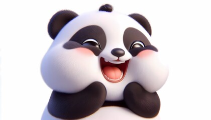 Naklejka premium 3D lachender Panda