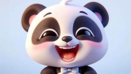 3D  lachender Panda
