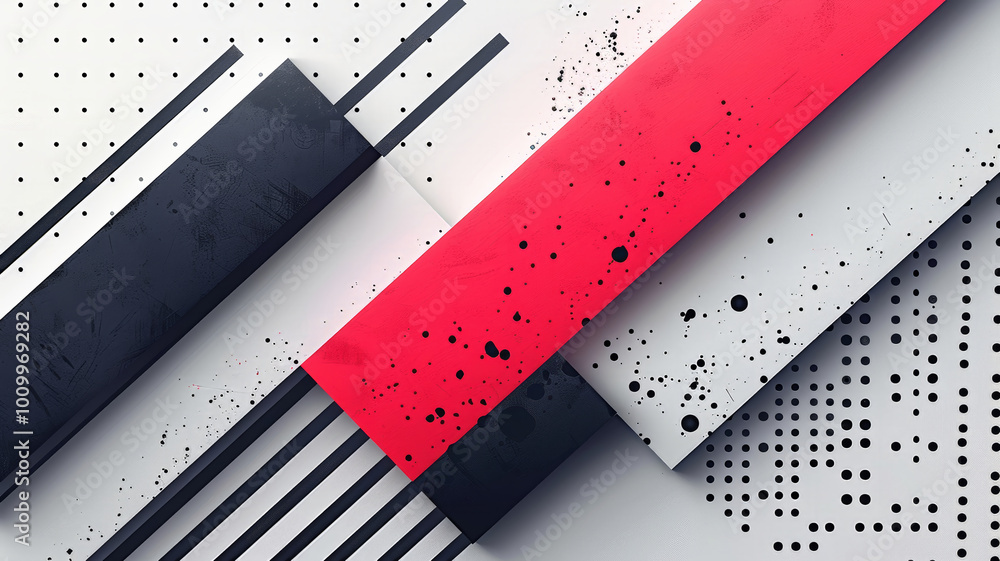 Poster this artwork showcases a modern abstract composition with geometric shapes, contrasting bold colors 