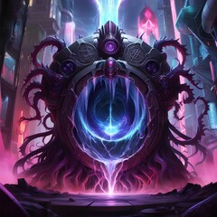 A shimmering eldritch abyssal portal