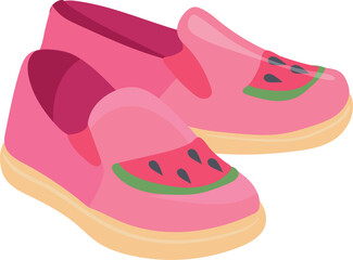 Toddler summer shoes. Infant footwear cartoon icon
