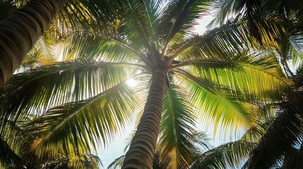 Fototapeta premium Palm Tree Canopy in Tropical Paradise