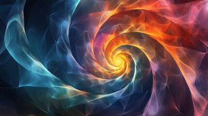 Abstract color dynamic background with lighting effect. Fractal spiral. Fractal art