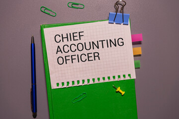 sticker with the inscription - CHIEF ACCOUNTING OFFICER