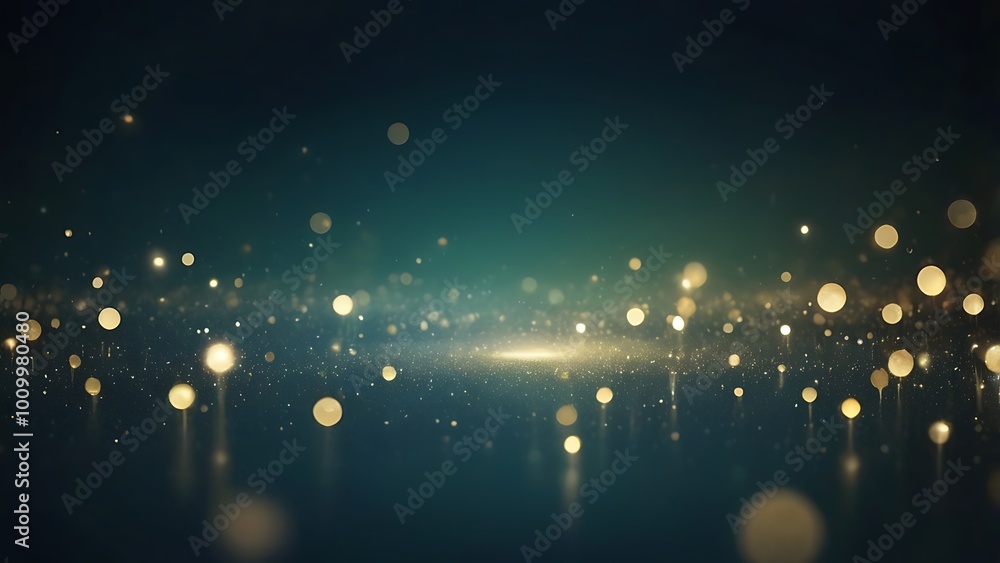 Poster digital abstract artwork illustration featuring a glitter bokeh effect with numerous glowing circula