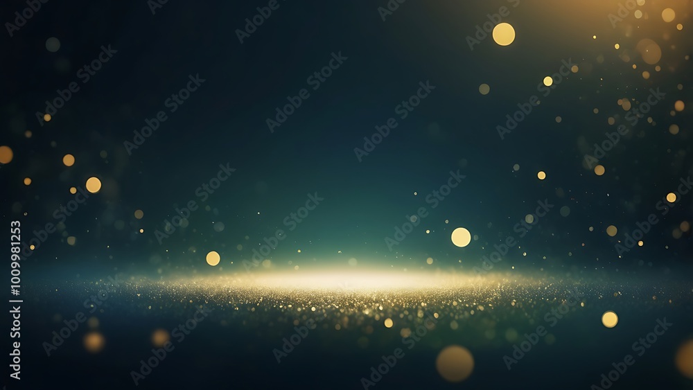 Poster digital abstract artwork illustration featuring a glitter bokeh effect with numerous glowing circula