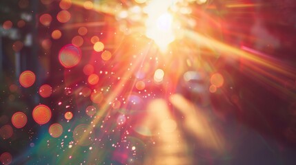 Obraz premium Energetic Celestial Radiance Dazzling Burst of Light and Color in the Sky